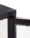 Miniatyrbilde 10 av 11: LED-skjenk med 3 dører Svart stål herdet glass Justerbare hyller Benkapper Stue Møbler Moderne design
