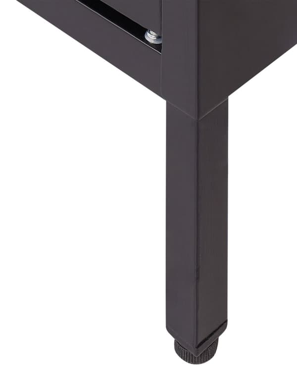 LED-skjenk med 3 dører Svart stål herdet glass Justerbare hyller Benkapper Stue Møbler Moderne design