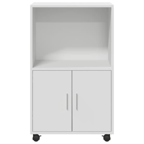 vidaXL Rulleskap hvit 55x40x91 cm konstruert tre