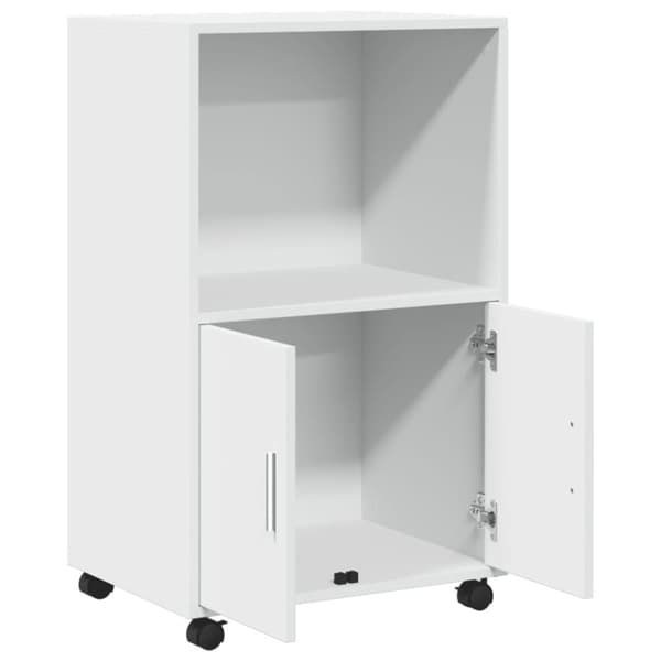 vidaXL Rulleskap hvit 55x40x91 cm konstruert tre