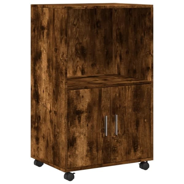 vidaXL Rulleskap røkt eik 55x40x91 cm konstruert tre