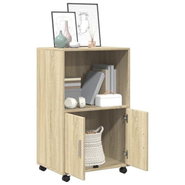 vidaXL Rulleskap sonoma eik 55x40x91 cm konstruert tre