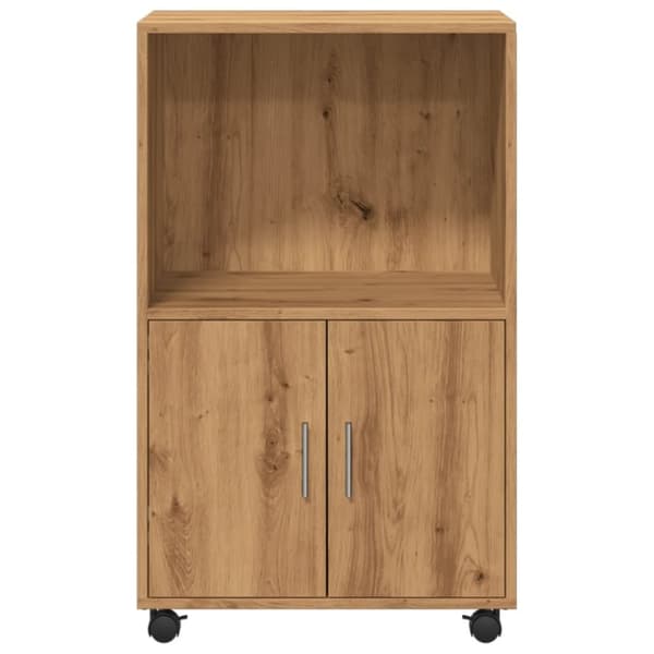 vidaXL Skåp med hjul ek 55x40x91 cm konstruerat trä