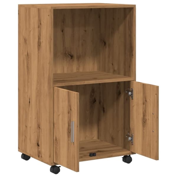 vidaXL Skåp med hjul ek 55x40x91 cm konstruerat trä