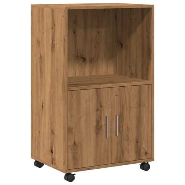 vidaXL Skåp med hjul ek 55x40x91 cm konstruerat trä