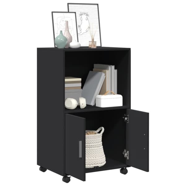 vidaXL rullebord 55x40x91 cm konstrueret træ sort