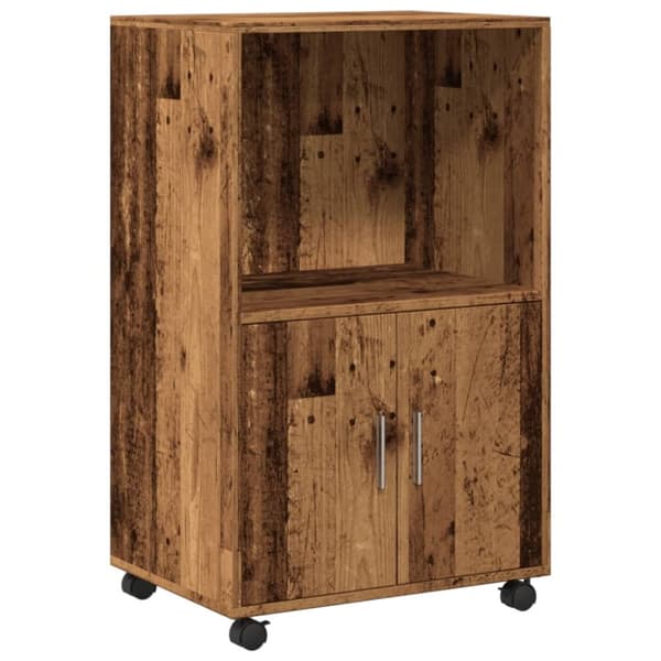 vidaXL rullebord 55x40x91 cm konstrueret træ gammelt trælook