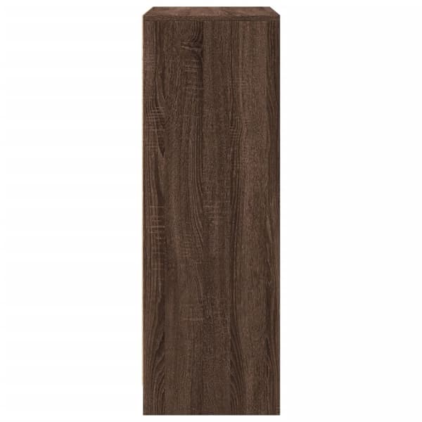 vidaXL skab med LED-lys 77x34x100 cm konstrueret træ brun egetræ