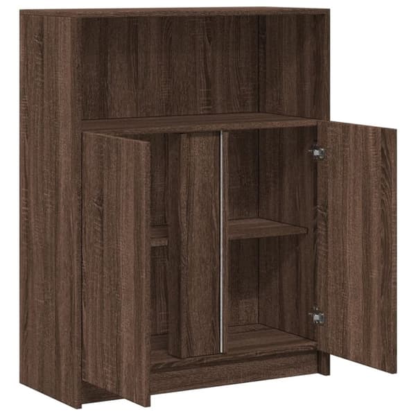 vidaXL skab med LED-lys 77x34x100 cm konstrueret træ brun egetræ
