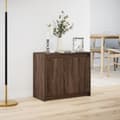 Miniatyrbillede 5 af 11: vidaXL skab med LED-lys 72x34x61 cm konstrueret træ brun egetræsfarve