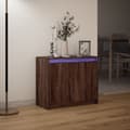 Miniatyrbillede 6 af 11: vidaXL skab med LED-lys 72x34x61 cm konstrueret træ brun egetræsfarve