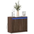 Miniatyrbillede 2 af 11: vidaXL skab med LED-lys 72x34x61 cm konstrueret træ brun egetræsfarve