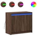 Miniatyrbillede 1 af 11: vidaXL skab med LED-lys 72x34x61 cm konstrueret træ brun egetræsfarve