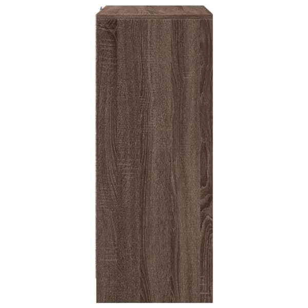 vidaXL skab med LED-lys 77x34x85 cm konstrueret træ brun egetræsfarve