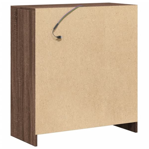 vidaXL skab med LED-lys 77x34x85 cm konstrueret træ brun egetræsfarve