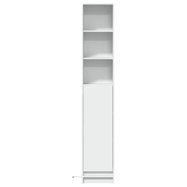 vidaXL reol med LED-lys 36x32,5x200 cm konstrueret træ hvid