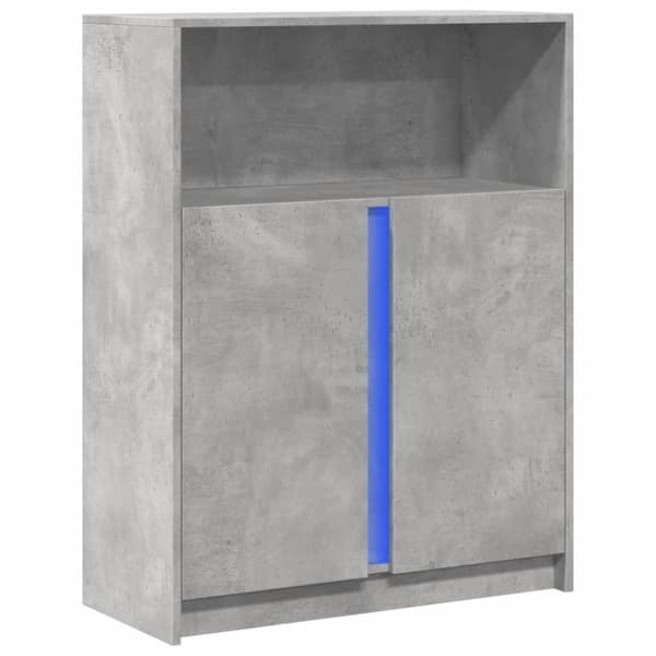 vidaXL Senkki LED-valoilla betoninharmaa 77x34x100 cm tekninen puu