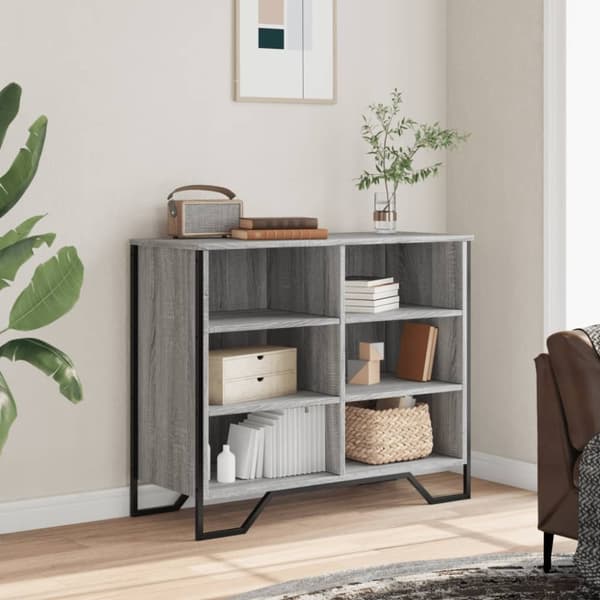 vidaXL skænk 91x35,5x74,5 cm konstrueret træ grå sonoma-eg