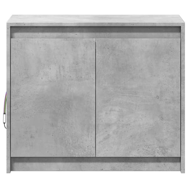vidaXL Skjenk med LED betonggrå 72x34x61 cm konstruert tre
