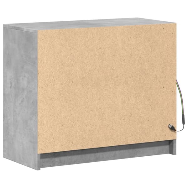 vidaXL Skjenk med LED betonggrå 72x34x61 cm konstruert tre