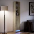 Miniatyrbilde 6 av 11: vidaXL Skjenk med LED sonoma eik 36x32,5x200 cm konstruert tre