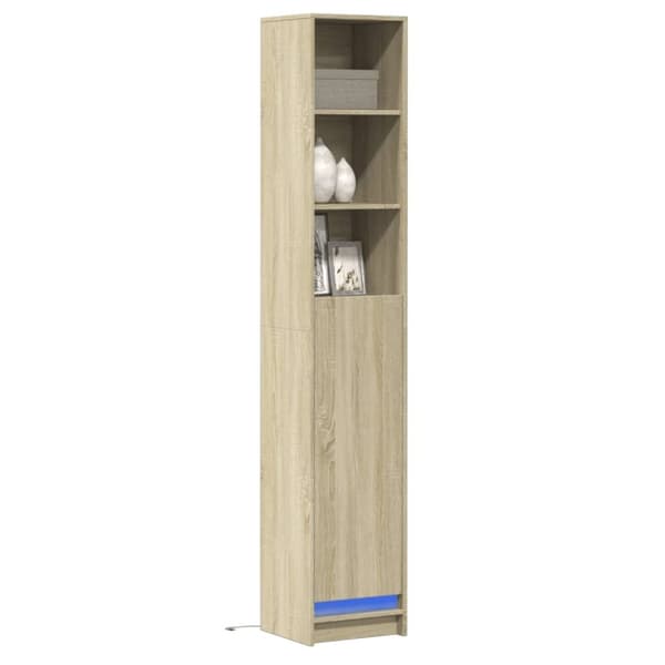 vidaXL Skjenk med LED sonoma eik 36x32,5x200 cm konstruert tre