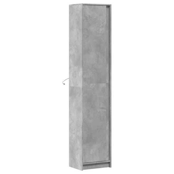 vidaXL Högskåp med LEDs betonggrå 41,5x32,5x200 cm konstruerat trä