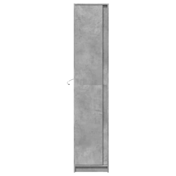 vidaXL Högskåp med LEDs betonggrå 41,5x32,5x200 cm konstruerat trä