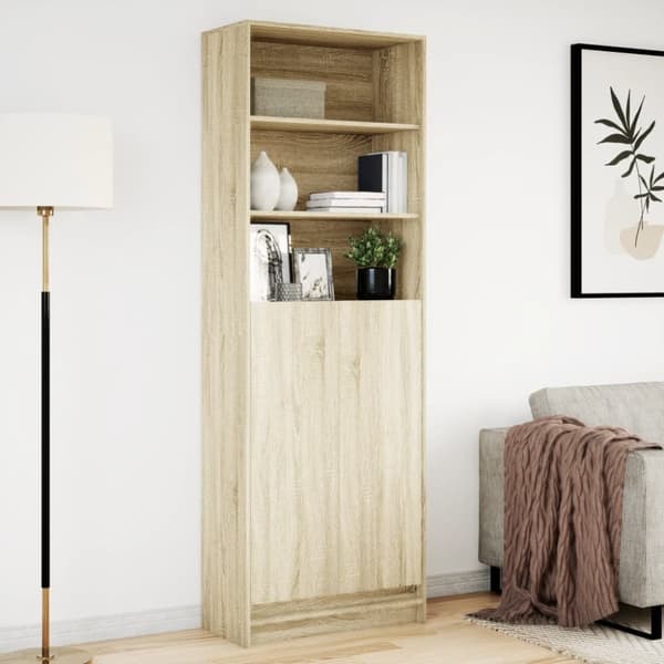 vidaXL Garderobe med LED sonoma eik 69x32,5x200 cm konstruert tre