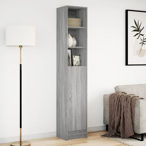 vidaXL Skjenk med LED grå sonoma 36x32,5x200 cm konstruert tre