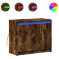 Miniatyrbilde 3 av 11: vidaXL Skjenk med LED røkt eik 72x34x61 cm konstruert tre