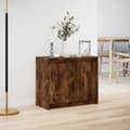 Miniatyrbilde 5 av 11: vidaXL Skjenk med LED røkt eik 72x34x61 cm konstruert tre