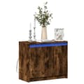 Miniatyrbilde 2 av 11: vidaXL Skjenk med LED røkt eik 72x34x61 cm konstruert tre