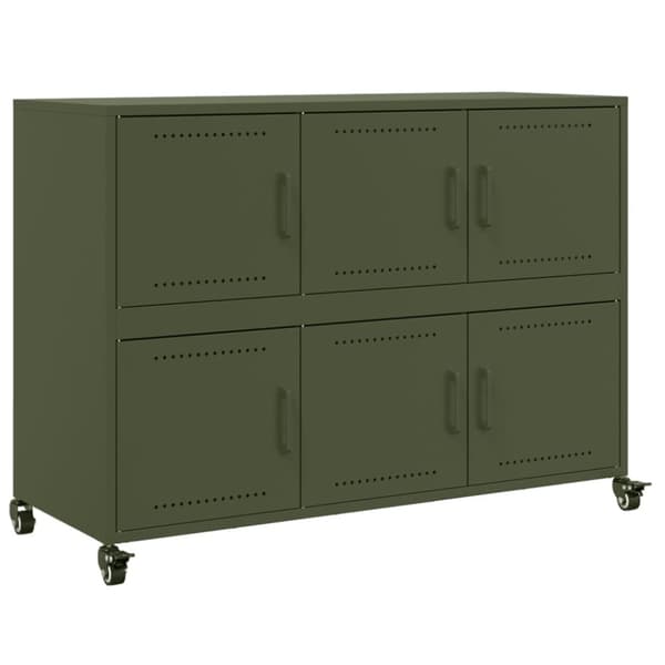 vidaXL Skjenk olivengrønn 100,5x39x72 cm stål