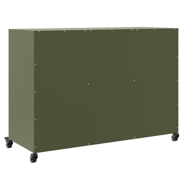 vidaXL Skjenk olivengrønn 100,5x39x72 cm stål