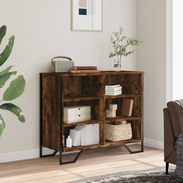 vidaXL Skjenk røkt eik 91x35,5x74,5 cm konstruert tre
