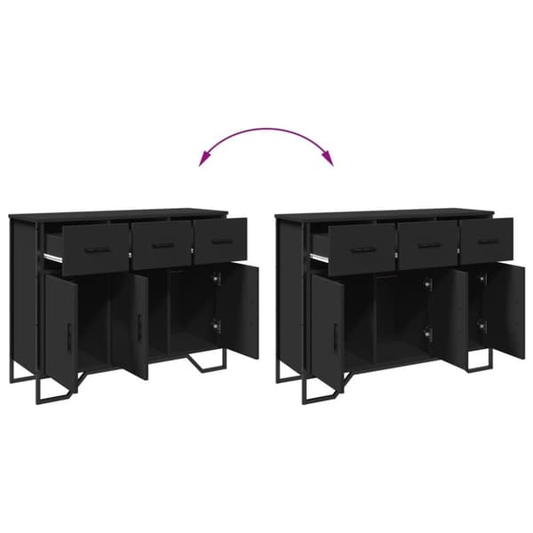 vidaXL Skjenk svart 97x32,5x74,5 cm konstruert tre