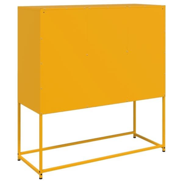 vidaXL Skjenk sennepsgul 100,5x39x107 cm stål