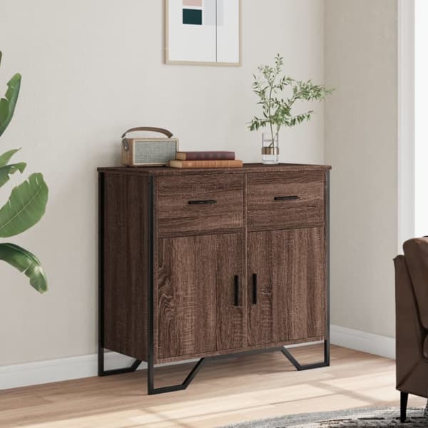 vidaXL Skjenk brun eik 79,5x35,5x74,5 cm konstruert tre