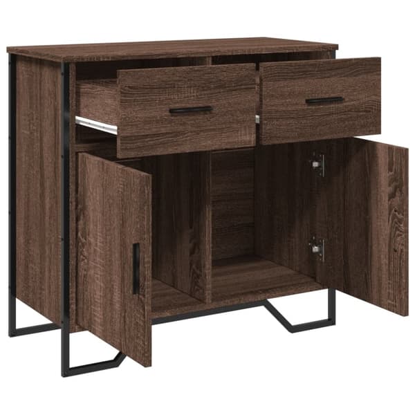 vidaXL Skjenk brun eik 79,5x35,5x74,5 cm konstruert tre