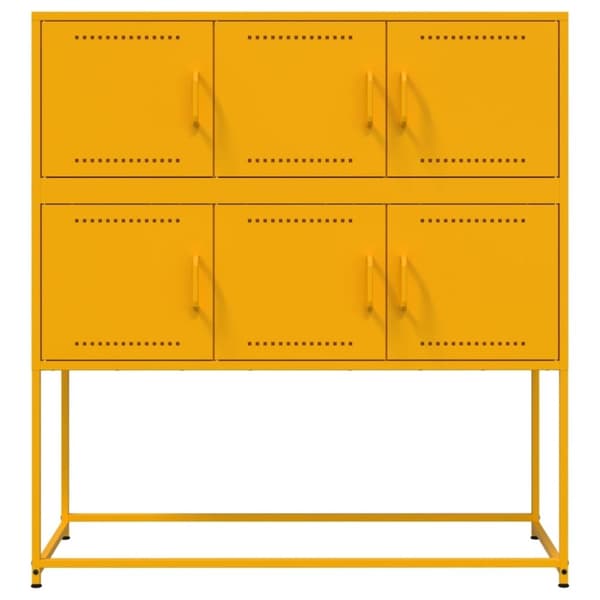 vidaXL Skjenk sennepsgul 100,5x39x107 cm stål