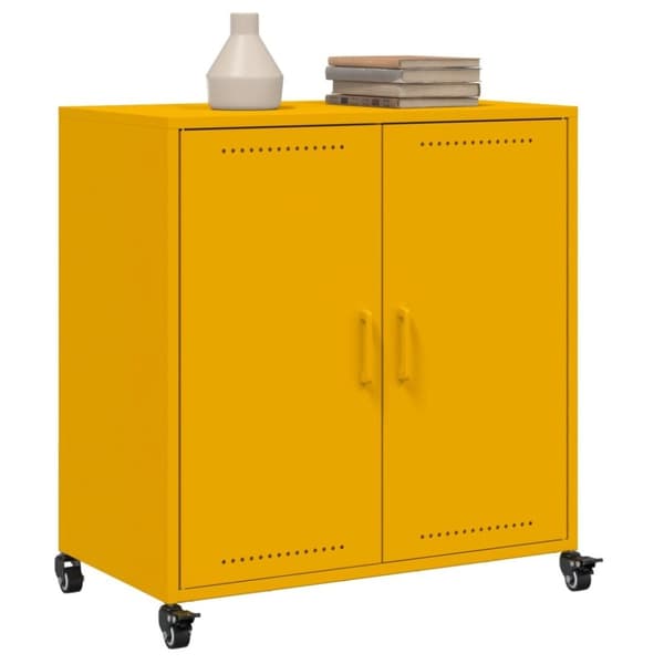 vidaXL Skänk senapsgul 68,5x39x72 cm stål