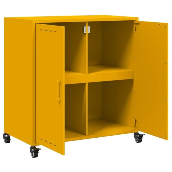 vidaXL Skänk senapsgul 68,5x39x72 cm stål