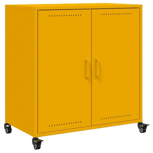 vidaXL Skänk senapsgul 68,5x39x72 cm stål
