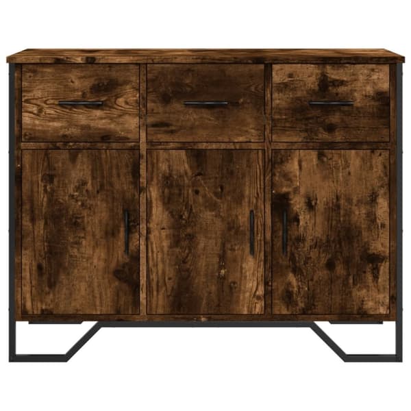 vidaXL Skjenk røkt eik 97x32,5x74,5 cm konstruert tre