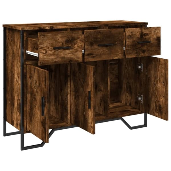 vidaXL Skjenk røkt eik 97x32,5x74,5 cm konstruert tre