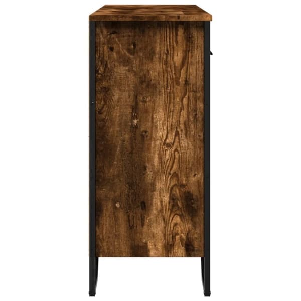 vidaXL Skjenk røkt eik 97x32,5x74,5 cm konstruert tre