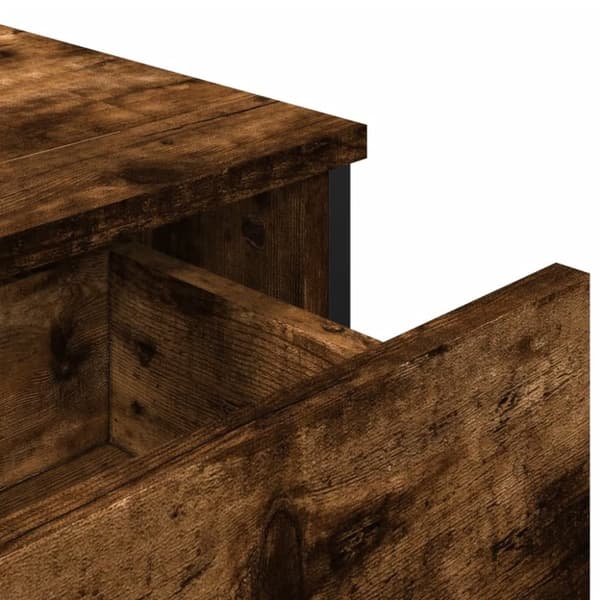 vidaXL Skjenk røkt eik 97x32,5x74,5 cm konstruert tre