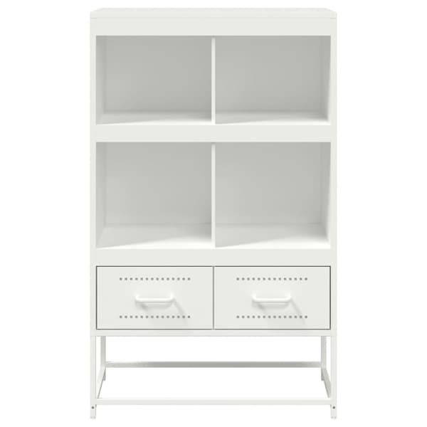 vidaXL Highboard hvit 68x39x111,5 cm stål