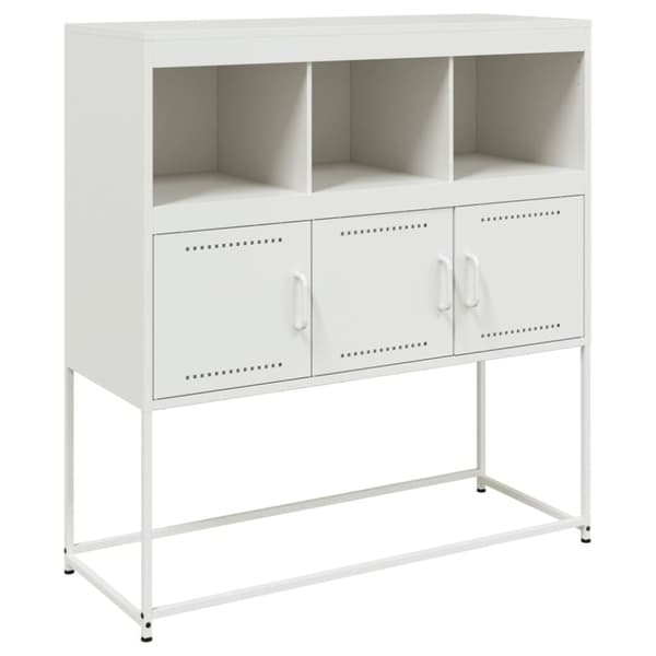 vidaXL Skjenk hvit 100,5x39x107 cm stål